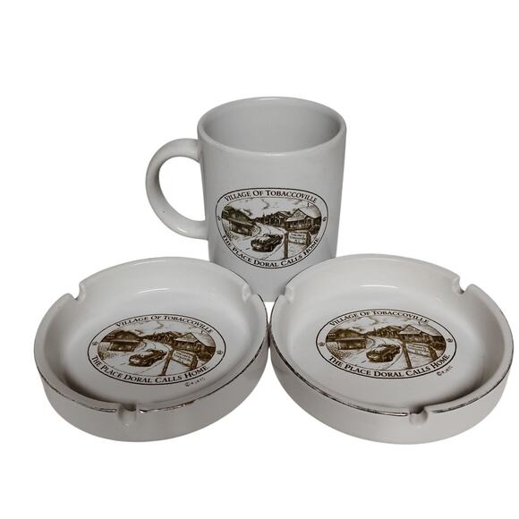 🚬☕Vintage RJ Reynolds Doral Cigarette Ashtrays Mug Tobacco Cup Collectible - Picture 10 of 16